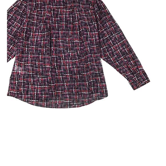 Chicos Top Size XL/16 Multi Color Sheer Long Sleeve Button Up Shirt Polyester - Picture 16 of 16